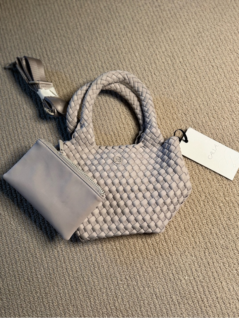 CALIA by Carrie Underwood Woven Mini Tote in Light Gray